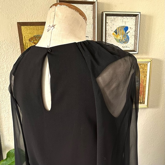 Mack & James Badgley Mischka Silk Angel Sleeve Party Dress Like New - Picture 7 of 9